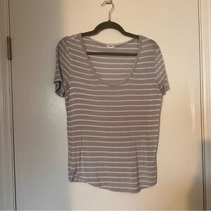 Gray Striped Women's Top